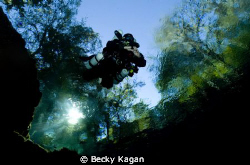 Descending down into Devils Eye before entering the cave ... by Becky Kagan 